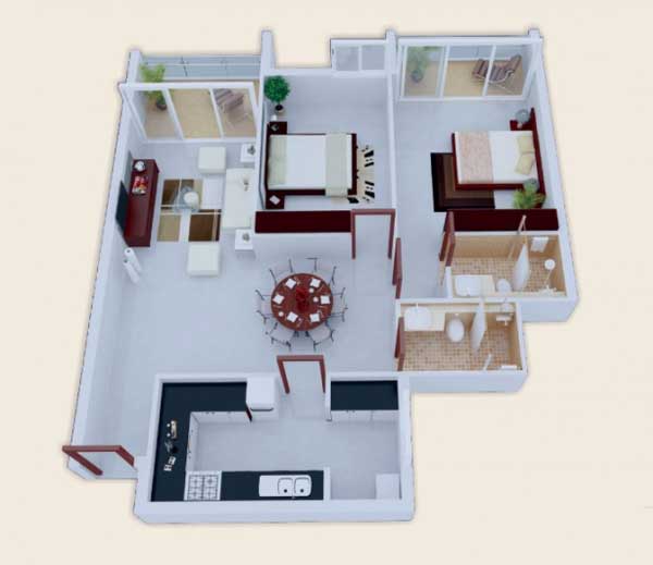25个二居室装饰效果图模型23