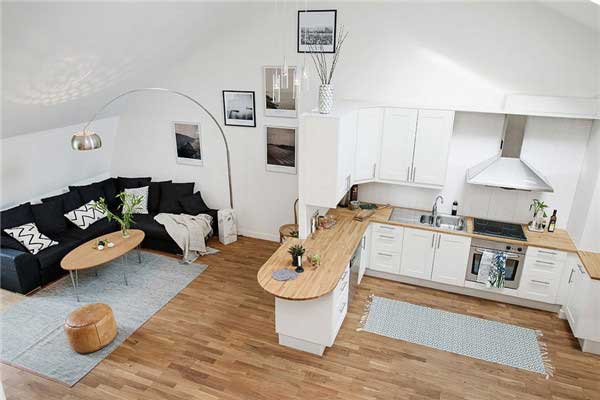  哥德堡舒适优雅的北欧纯白公寓设计1