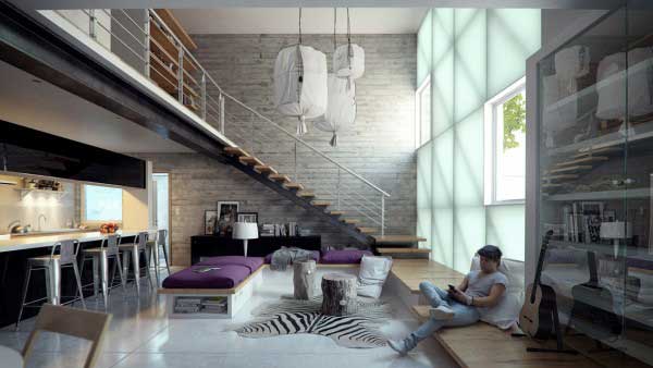时尚现代的lofter住宅设计19