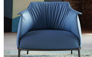 Poltrona Frau-蓝色系休闲单人沙发